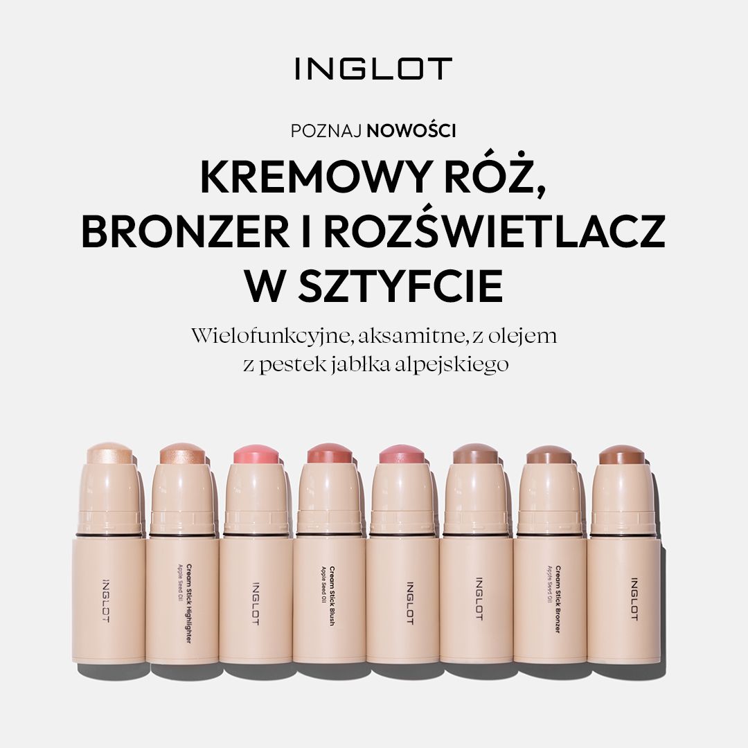 NOWOŚĆ KREMOWY RÓŻ,BRONZER I ROZŚWIETLACZ W SZTYFCIE